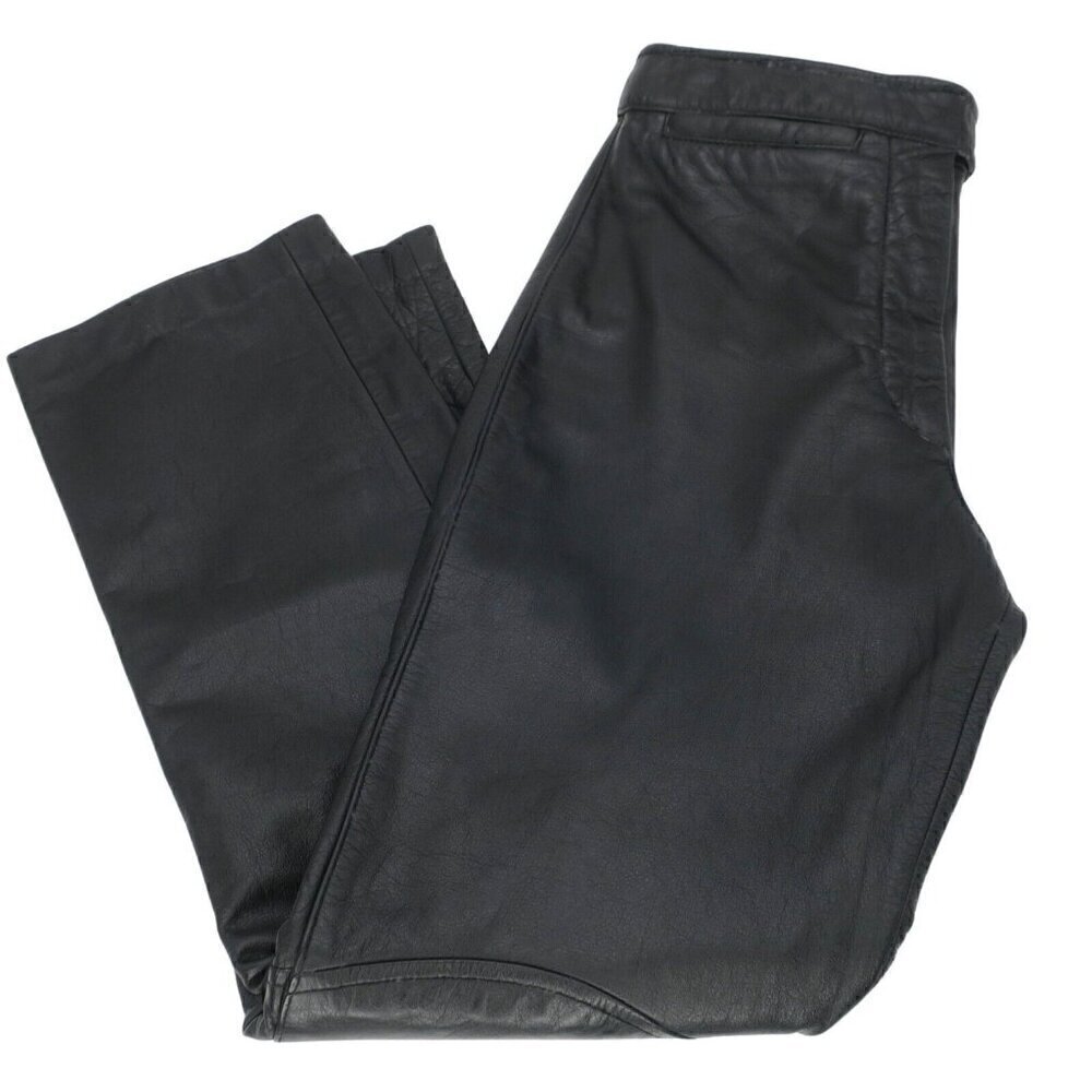 Wilsons Maxima Genuine Black Leather Pants Lined Vintage Biker Moto Women's 2